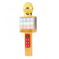 Karaoke microphone wster WS 1828 original, wireless Karaoke Speaker mic with LED color music and voice change - Red (1105536)