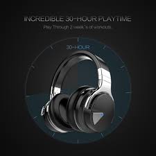 COWIN E7 Active Noise Cancelling Headphones Bluetooth Headphones with Mic Deep Bass Wireless Headphones Over Ear (Black) (1105138)