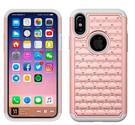 iPhone X/Xs Bling Crystal Fashion Case - Rose Gold (3214)