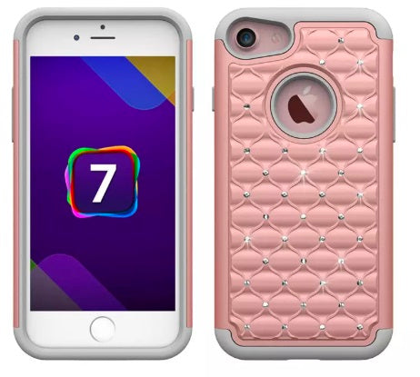 iPhone 7P /8 Plus Bling Crystal Fashion Case - Rose Gold (3145)
