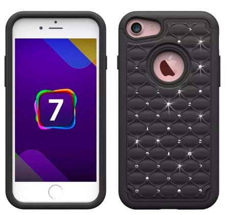 iPhone 7P /8 Plus Bling Crystal Fashion Case - Black (3144)