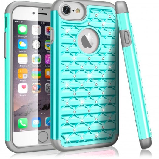 iPhone 7P /8 Plus Bling Crystal Fashion Case - Teal (3146)