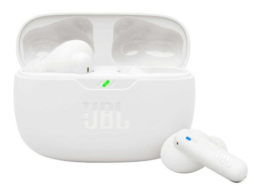 JBL Vibe Beam 2 - True Wireless Noise Cancelling Earbuds Pure Bass Sound & Smart Ambient Technology, 4mics for Crisp, Clear Calls, up to 40Hrs of Playback, IP54 Dust & Water Resistant (WHITE) (1102805)