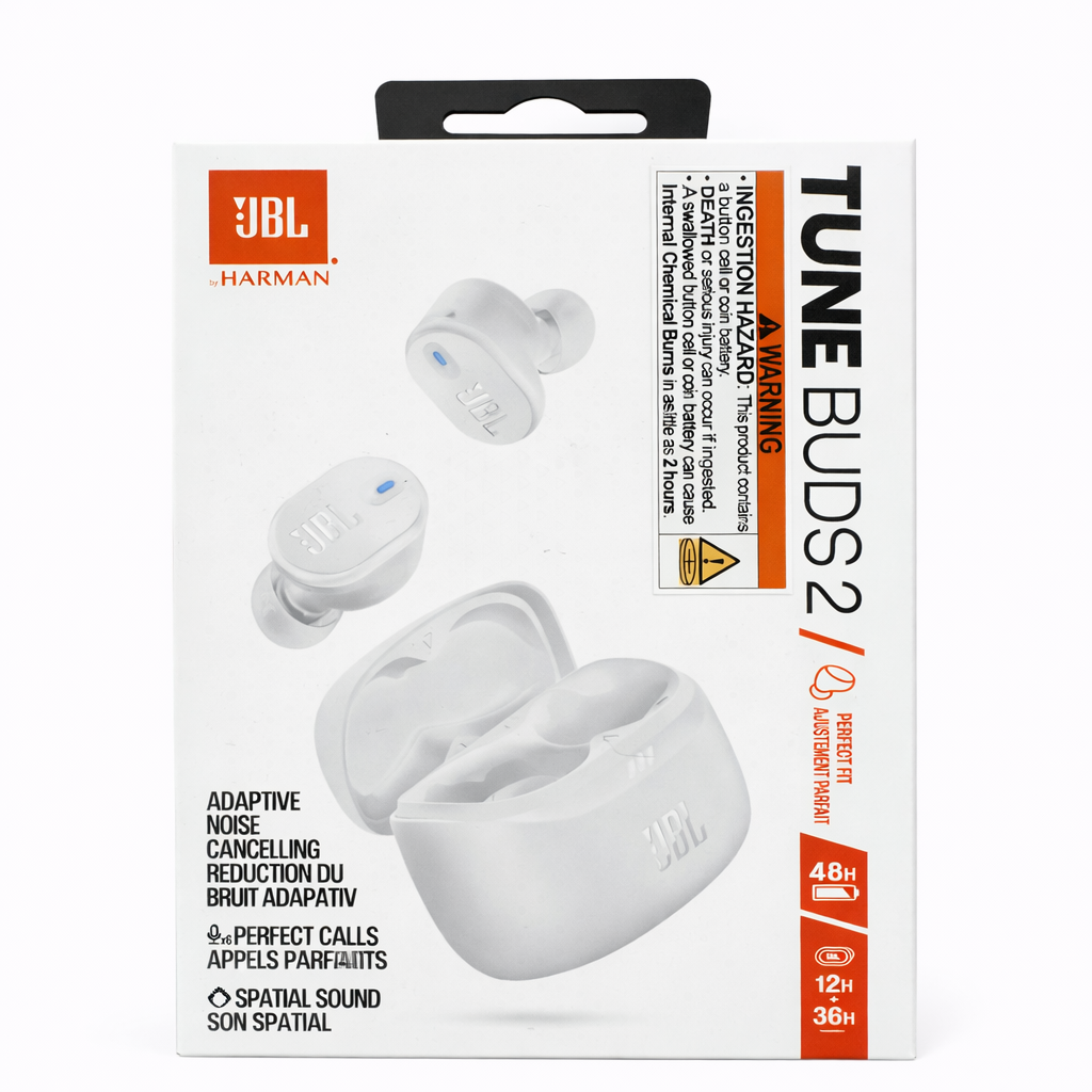 JBL TUNE BUDS 2 (TWS EARBUDS) (ANC/TWS/BT / WHITE) ( 1108060) (MSRP $149.99)