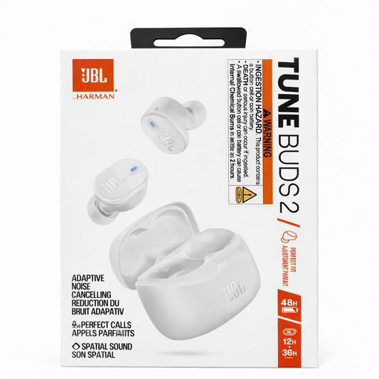 JBL TUNE BUDS 2 (TWS EARBUDS) (ANC/TWS/BT / WHITE) ( 1108060) (MSRP $149.99)