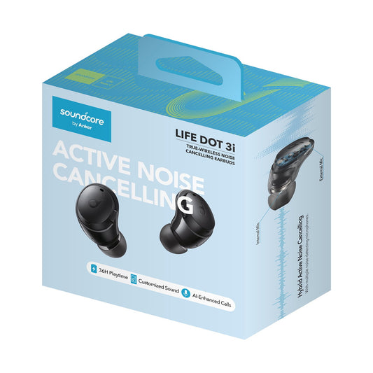 ANKER A3982Z11 SOUNDCORE LIFE DOT 3I TRUE WIRELESS BLUETOOTH NOISE CANCELLING EARBUDS - BLACK  (1103131) (MSRP $79.99)
