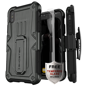 iPhone X / XS Ghostek Iron Armor Series Case w/ Tempered Glass - Black / Gray - Retail Packaged (157