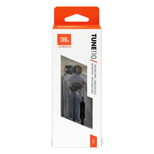 JBL Tune 110 Wired In-Ear Headphones - Black (1102355)