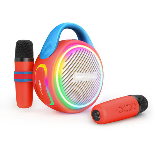 WorryFree Mini Karaoke 20W Wireless Speaker W/ 2 Mics For Kids - Red (1102944)