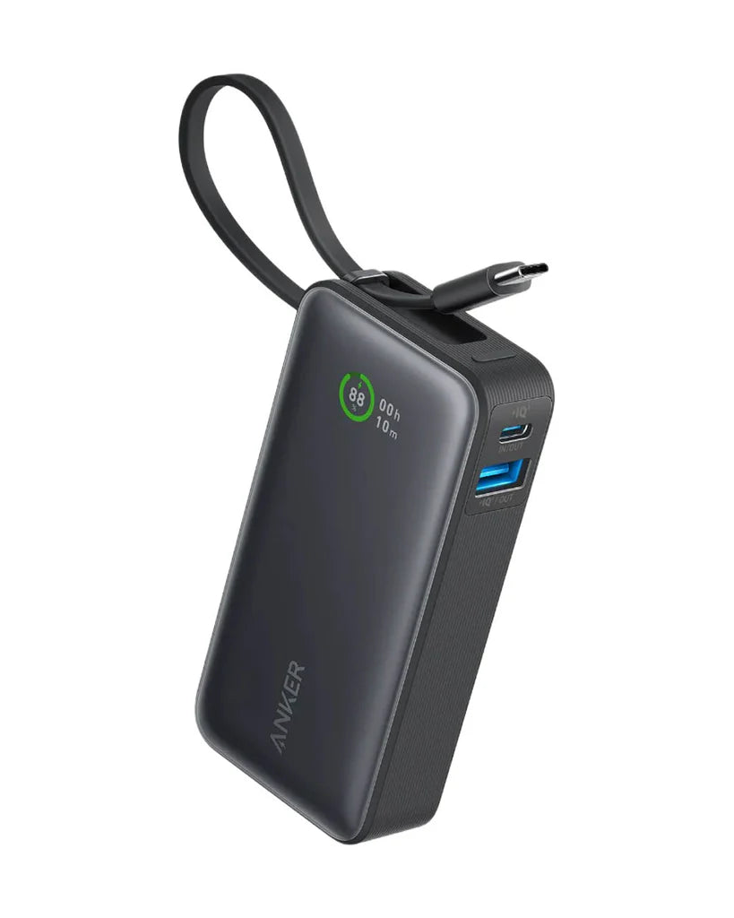 Anker - Nano Power Bank (10,000mAh, 30W) w/ Built-In USB-C Cable - Black (1103087) (MSRP 49.99)