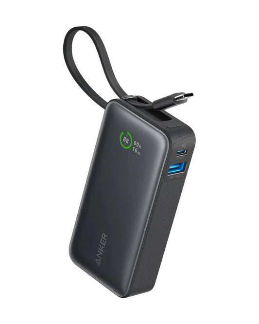 Anker - Nano Power Bank (10,000mAh, 30W) w/ Built-In USB-C Cable - Black (1103087) (MSRP 49.99)