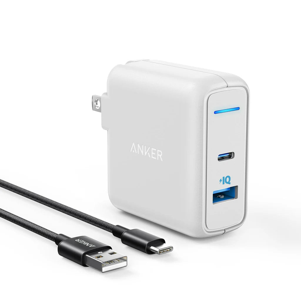Anker Powerport 27W Dual-Port (USB-A & USB-C) Wall Charger W/ USB-A To USB-C Cable - White ( 1103702) (MSRP $39.99)