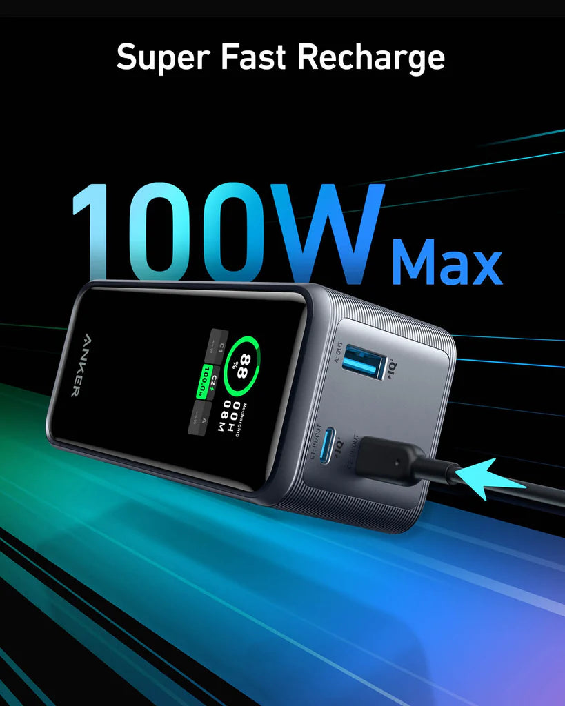 Anker Prime 20K mAh 200W 3-Port Power Bank - Black (1107805)