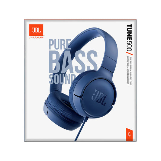 JBL Tune 500 Over-Ear Headphones - Blue ( 1103478) (MSRP $39.99)