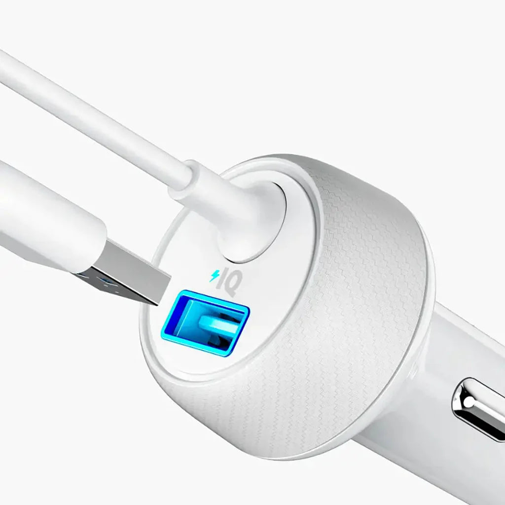 Anker Powerdrive 2 Elite 24W Car Charger w/ Hardwired 3' Lightning Connector  - White (1103107) (MSRP $39.99)