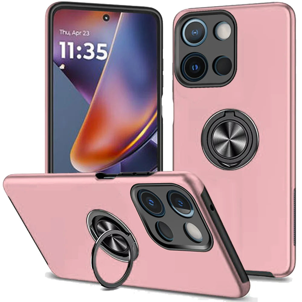 Motorola Moto G Power 5G 2025 Ring Magnetic Kickstand Hybrid Case Cover - Rose Gold (1107792)