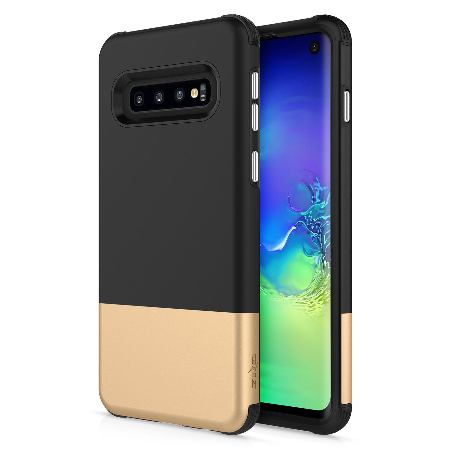 Samsung Galaxy S10 Zizo Division Case with Dual Layered and Shockproof Protection - Black / Gold (517)