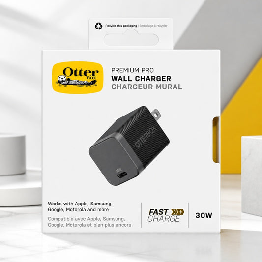OTTERBOX 30W WALL CHARGER - BLACK( 1107895) (MSRP $59.99)