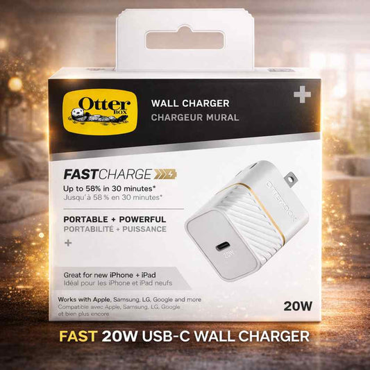OTTERBOX [WALL CHARGER] (20W PD-TypeC WHITE) - FAST CHARGING   ( 1107703) (MSRP $39.99)