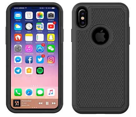 iPhone X/Xs  Hybrid Rugged Tough Armor Swanky Combo Case Black (1551)