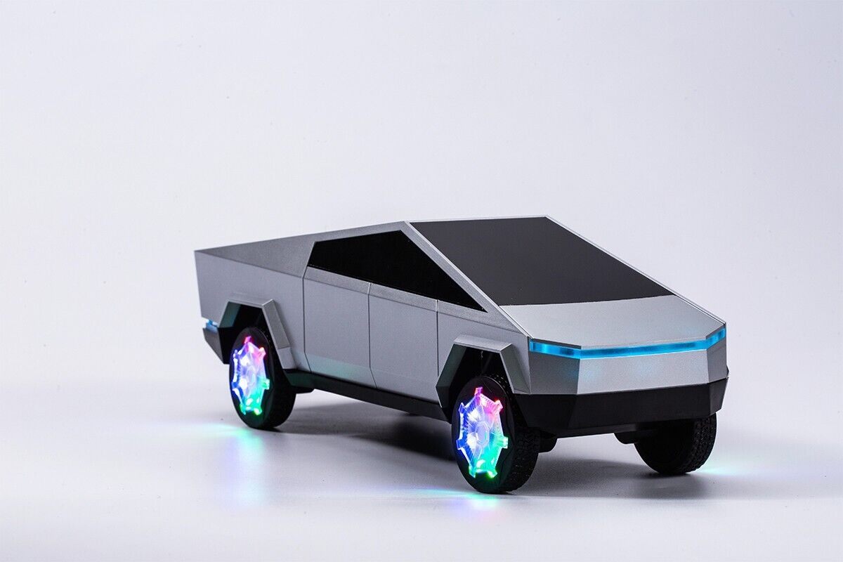 EONKO AN-A7 Tesla Cyber Pickup Car Shaped Bluetooth Speaker with TF/ LED/ USB/AUX/FM - Red (1102885)