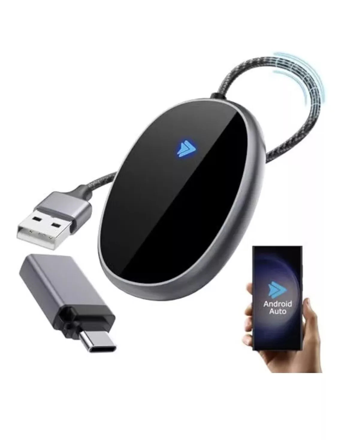 Wireless (Android Phones ONLY ) Auto Car Adapter, aa Wireless Android Auto Dongle Bluetooth (1103035) (MSRP 39.99)