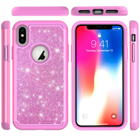 iPhone 6P/ 7P /8 Plus Bling Hybrid Crystal Case - Pink (3236)