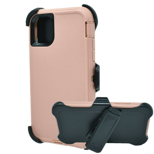 APPLE IPHONE 11 PRO MAX 6.5" DEFENDER CASE WITH CLIP - ROSE GOLD (9515)