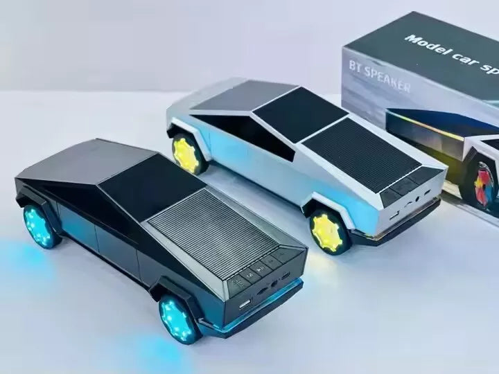 EONKO AN-A7 Tesla Cyber Pickup Car Shaped Bluetooth Speaker with TF/ LED/ USB/AUX/FM - Red (1102885)