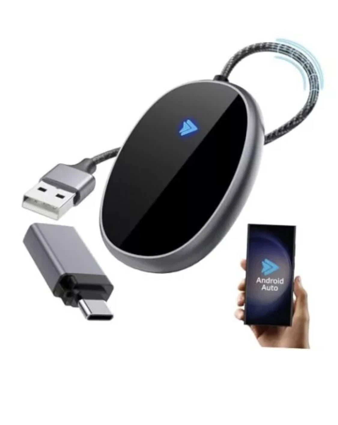 Wireless (Android Phones ONLY ) Auto Car Adapter, aa Wireless Android Auto Dongle Bluetooth (1103035) (MSRP 39.99)