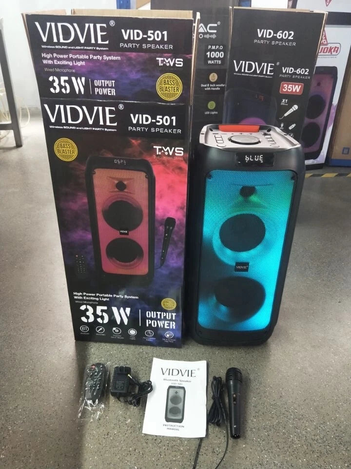 VIDVIE Portable Bluetooth Speaker with Subwoofer, Rich Bass, Wireless sperker for Outdoor, Camping, Indoor, Car (Black) ( 1108034) (MSRP $129.99)