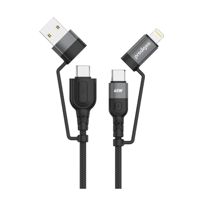 Prodigee Energee 4 in 1 6ft USB Cable 60W (CtoC, CtoLightning, AtoC, AtoLightning) ENERG-4in1 ( 1107603) (MSRP $49.99)