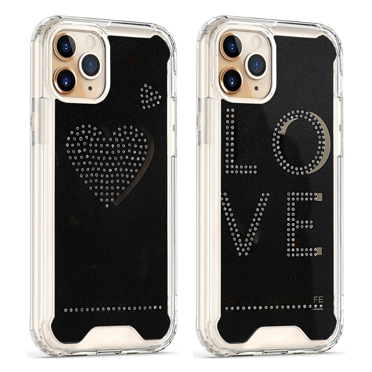 APPLE IPHONE 11 PRO - MOBILIZE JEWEL HYBRID CASE W/ DIAMONDS BRIEF IS LIFE BUT LOVE IS LONG - BLACK