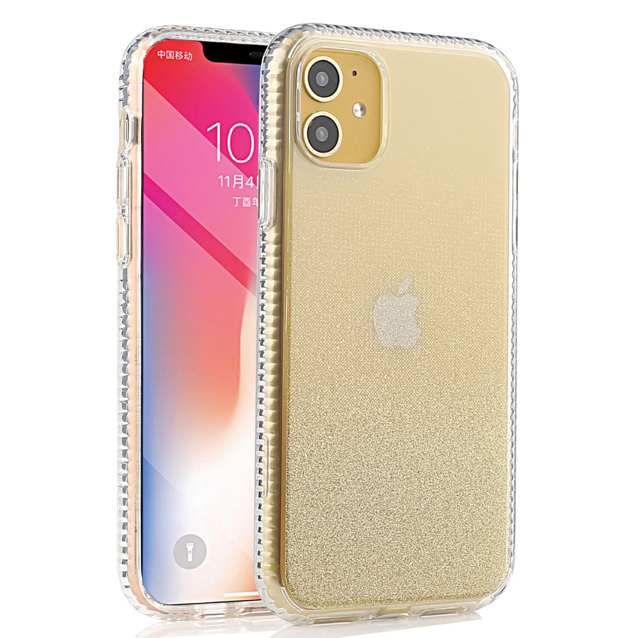 iPhone 11 Pro Max  New luxury two tone charming color phone case - Clear/Yellow (4891)