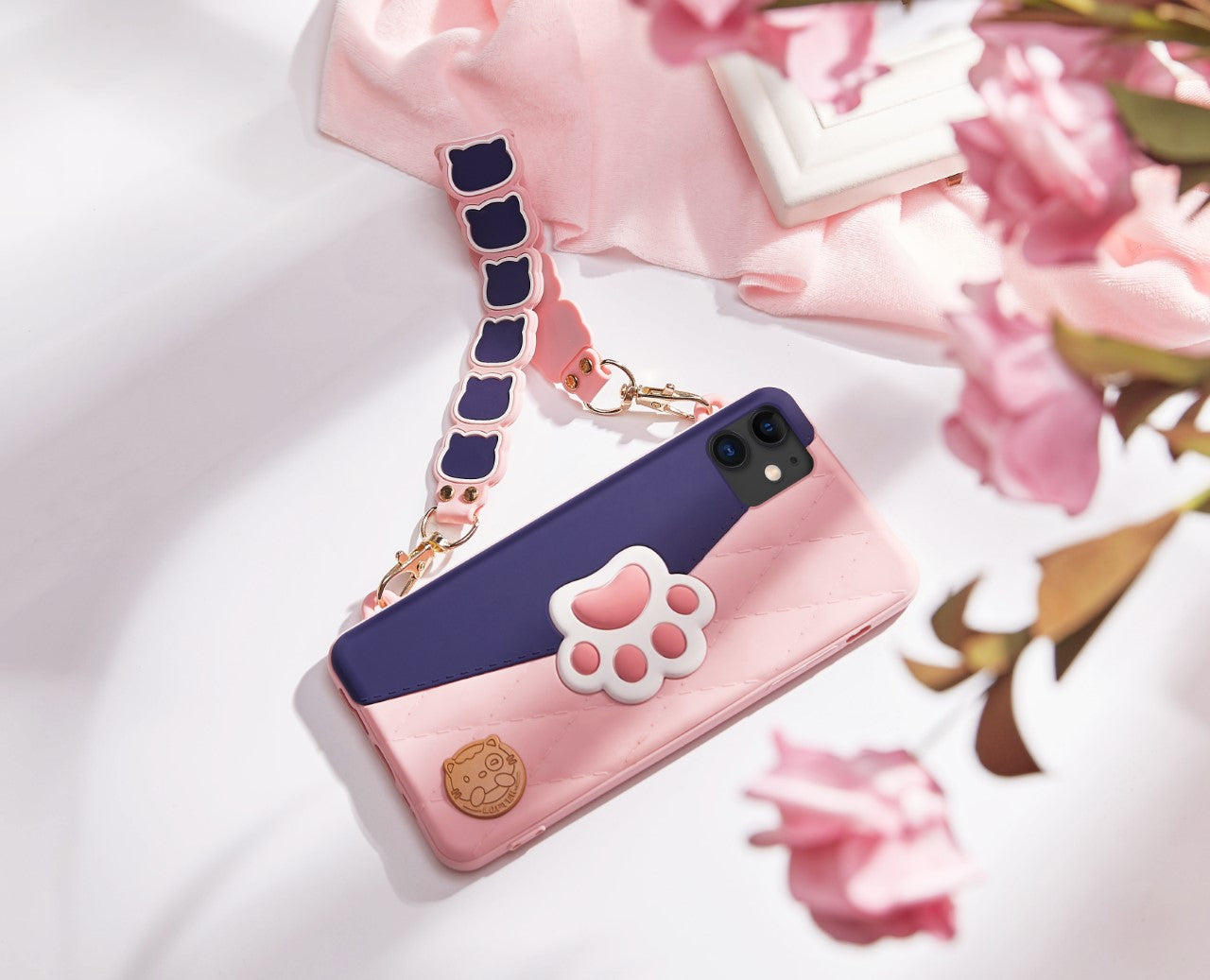 LOFTER CAT PAW CASE WITH SOFT SILICON AND LANYARD FOR iPHONE 11 Pro Max (4838)