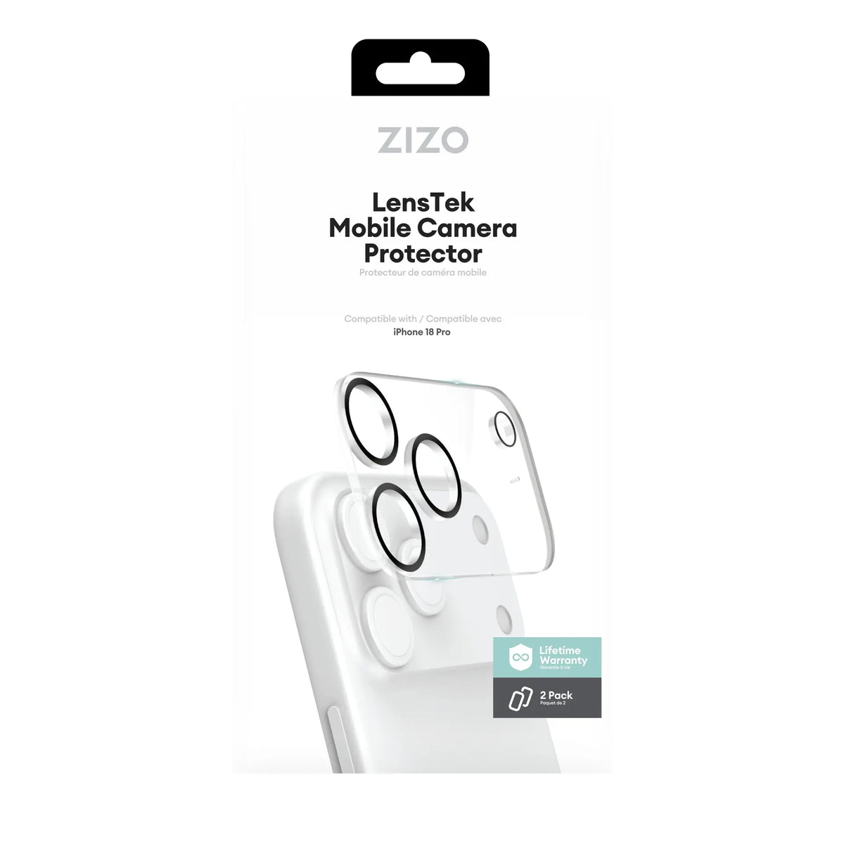 ZIZO LensTek iPhone 18 Pro / 17 Pro Camera Lens Protector (1108249) (MSRP $49.99)