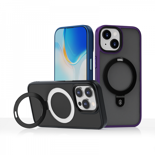 WIWU MAGNETIC ANTI-DROP PROTECTIVE CASE WITH STAND FOR IPHONE 15 PLUS - PURPLE (1107350)